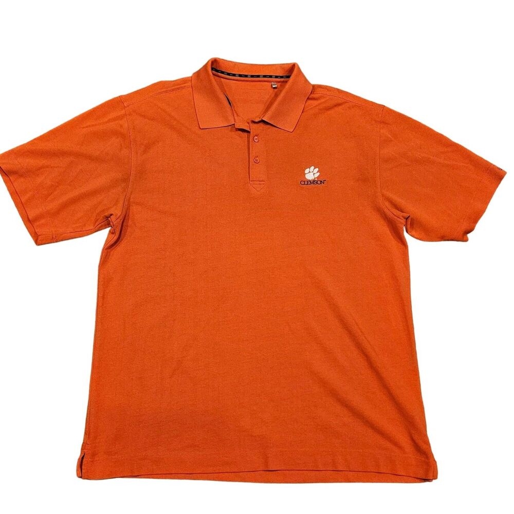 Clemson Tigers Cutter and Buck Men's Orange Short Sleeve Polo Shirt Size XL